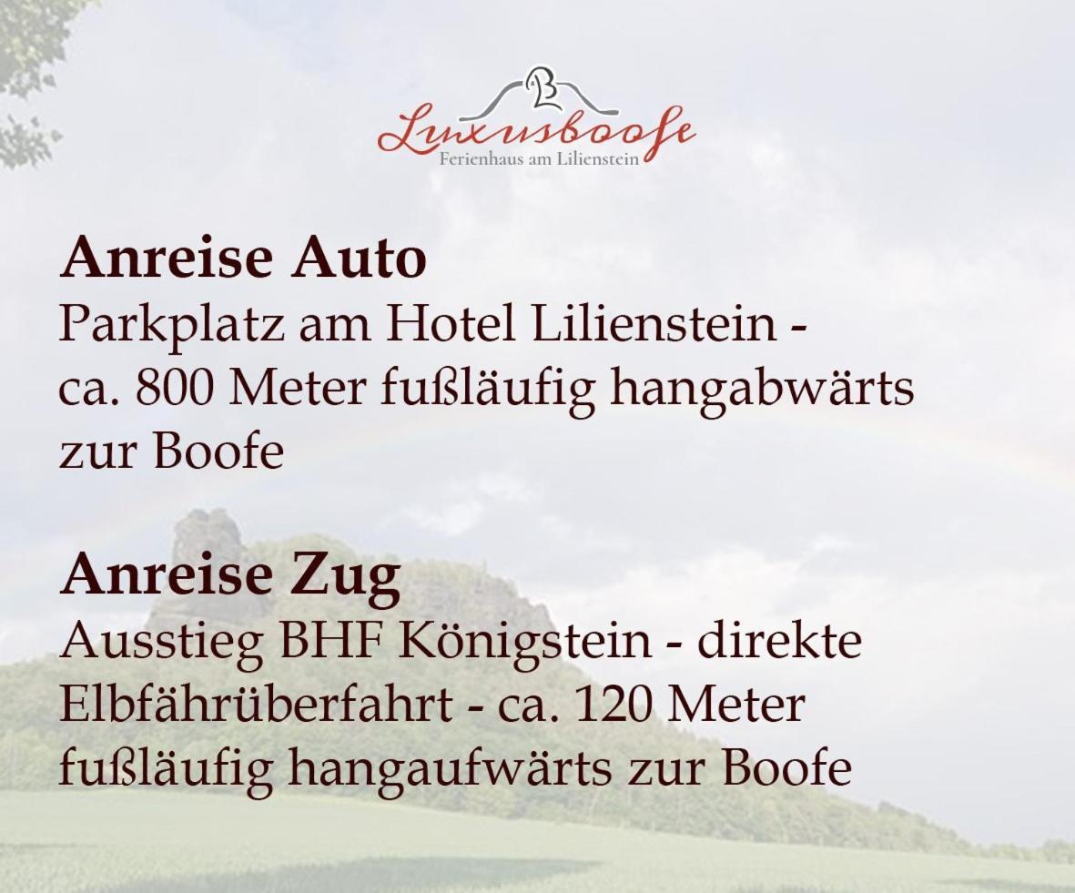 Luxusboofe - Ferienhaus Am Lilienstein Königstein Extérieur photo